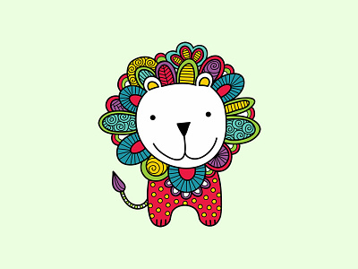 Doodle Lion animals creative market cute doodleart illustration lion vector