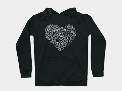 White Heart Doodle apparel design doodleart graphic design heart illustration love vector