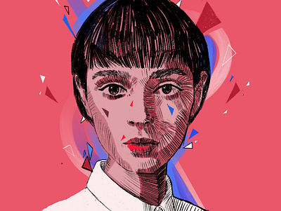 Beholder of her eyes 2d character flat illustration illustrator magazine people portrait portrait art portrait illustration portrait painting portraits vector