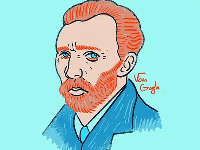 Vincent himself 2d character city editorial flat genius illustration illustrator painter people portrait vector vincent