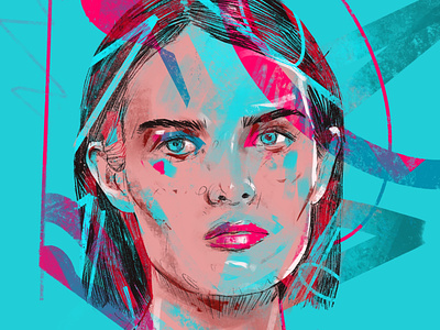 For Reasons unkown abstract faces flat forms illustration illustrator lines linestyle painting portrait art portrait illustration portrait painting portraits potrait sketchbook vector woman