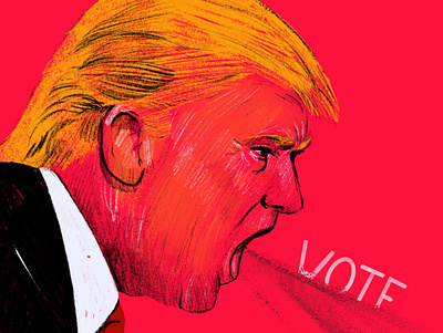 Vote USA 2020 2d 750 character covid debates editorial elections face illustration illustrator people president red scream times trump usa vote voting
