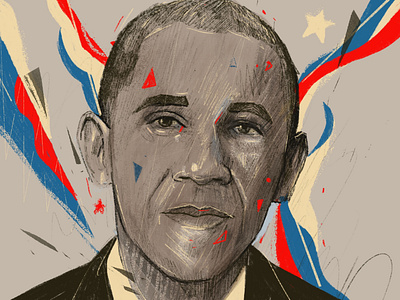 Barack Obama 2d campaign creative portraits editorial elections faces flat illustration obama portrait portrait art portrait illustrations president procreate united states vote vote 2020