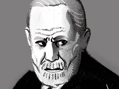 Freud character editorial illustration illustrator people philosopher portrait portrait art portrait illustration portrait painting portraits thinker