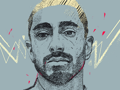 Riz Ahmed in Sound of Metal character film illustrated illustration illustrator people portrait portrait art portrait illustration portrait painting portraits procreate sound of metal