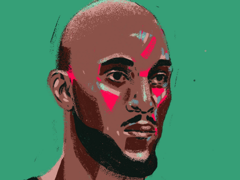 Kevin Garnett procreate painting portrait painting faces portrait player boston celtics basketball nba kevin garnett