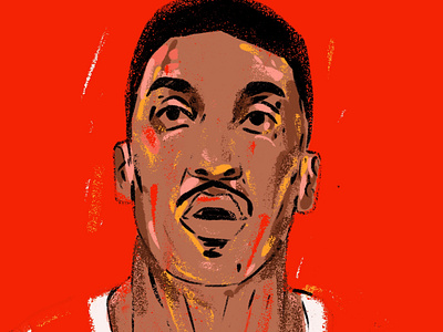 Scottie Pippen basketball basketball player chicago chicago bulls illustration illustrator legend nba nba star portrait portrait art portrait illustration portrait painting underdog