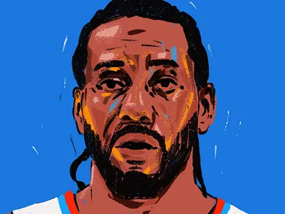 Kawhi Leonard basketball character illustration illustrator kawhi leonard nba people player portrait portrait art portrait illustration portrait painting procreate