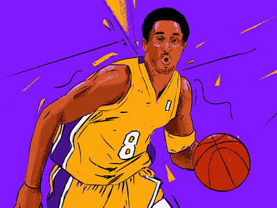 Kobe Bryant basketball editorial illustration illustrator kobebryant legend nba people player portrait portrait art portrait illustration portrait painting rip