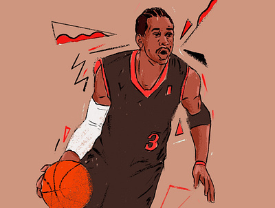 Allan Iverson basketball basketball player character design editorial illustration illustrator nba portrait portrait art portrait illustration portrait painting procreate