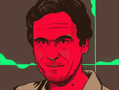 Ted Bundy - Face the killer character editorial face face the killer illustration illustrator killers portrait portrait art portrait illustration portrait painting serial killer series simple sketch
