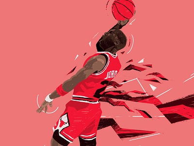 MJ 23 23 basketball basketball player character flat illustration illustrator legend nba people player portrait portrait illustration procreate