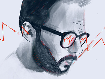 Almost Blind autoportrait character editorial face illustrated illustration illustrator people portrait portrait art portrait illustration portrait painting portraits procreate