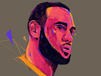 The King basketball illustration illustrator king lebronjames nba player portrait portrait art portrait illustration portrait painting portraits procreate