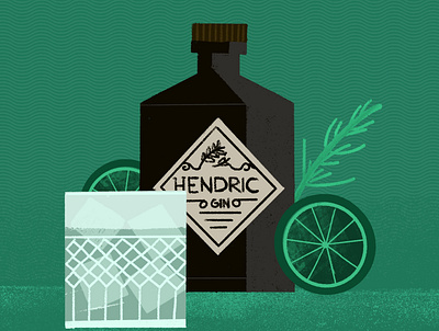 G&T 2d alcohol branding classic cocktail design drink drunk flat gin and tonic illustration procreate vector
