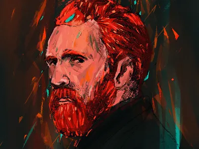 Vincent character design flat illustration illustrator people portrait procreate van gogh vincent