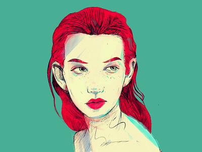 My thoughts are underrated face illustrate illustration illustrator people portaits portrait portrait art portrait illustration procreate procreate portrait woman