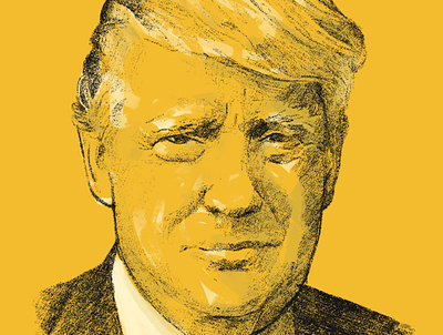 Mr. Trump faces illustrated illustrated portrait illustration illustrator people portrait portrait illustration portrait illustrations president procreate trump yellow
