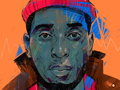 Samm Henshaw character illustrated portrait illustrated rapper illustration illustrator people portrait portrait illustrator procreate portrait rapper