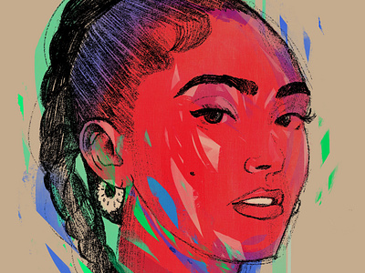 Joy Crookes crookes faces illustrated portraits illustration illustrator music musician people portrait portrait illustration princess procreate