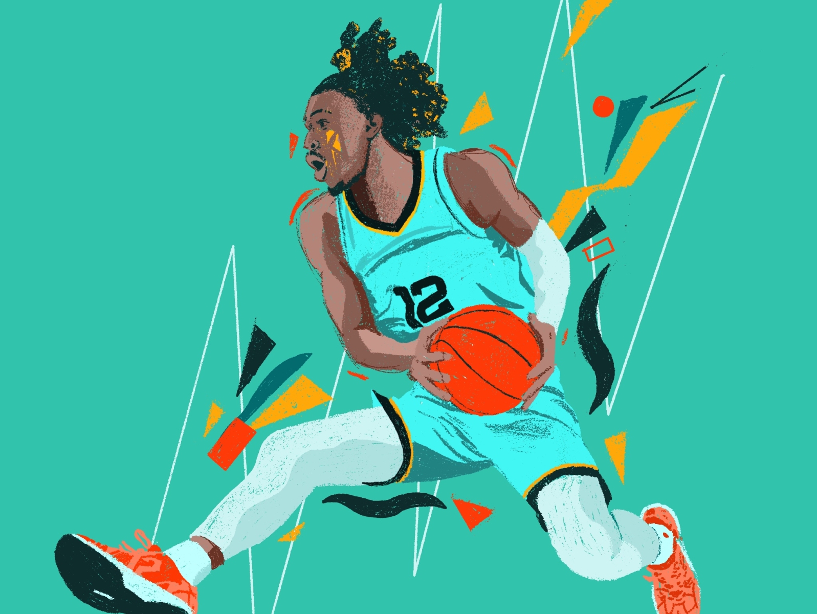 UniQue Gipson on Instagram ROTY  Tag jamorant Check Out My  Story For Wallpaper Swipe For Different   Nba pictures Nba artwork  Nba basketball art