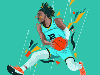 Ja Morant character illustrated illustration illustrator nba nba player people portrait talent