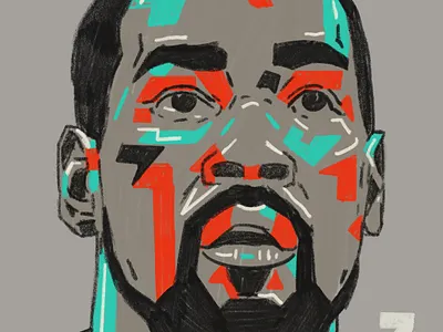 Kevin Durant brooklyn nets character durant flat illustrated portraits illustration illustrator nba nba star people playoffs portrait portrait illustration