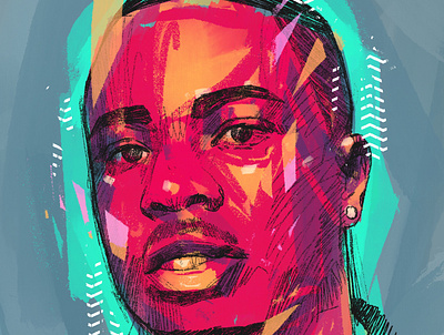 IDK idk illustrated portrait illustration illustrator people portrait illustration procreate rap rap is cool rapper rapper illustrated