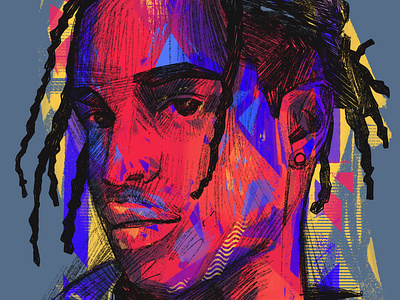 ASAP Rocky asap rocky illustrated illustrated portraits illustration illustrations illustrator people portrait portrait illustration portrait illustrator procreate rap is cool rapper