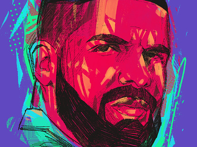 Drake drake illustrated portrait illustration illustrator people portrait portrait illustration portrait illustrator portraits procreate rapper