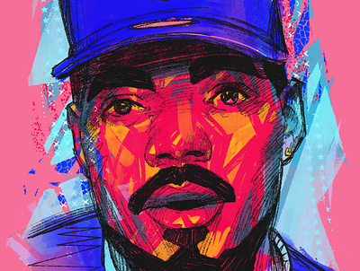 Chance The Rapper chance the rapper character illustrated portrait illustration illustrator people portrait portrait illustration portrait illustrator procreate rapper