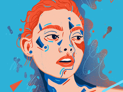 Kissed by fire 2d character editorial fire flat icon illustration illustrator kissed orange people red vector woman