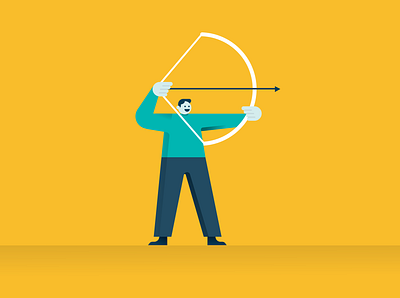 Business target - Vector character 2d aiming character editorial flat illustration illustrator magazine people target vector vector character