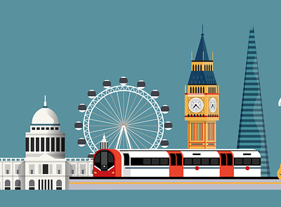 London - Never gets old 2d character city editorial flat icon illustration illustrator london eye magazine people vector
