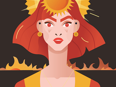 Pagan Gods - Gabija aka Fire 2d character fire god flat illustration illustrator pagans people vector vectorised