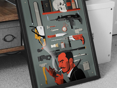 Serial Killer - Poster Mock up 2d character editorial flat home studio illustrate illustration illustrator mockup people poster print vector