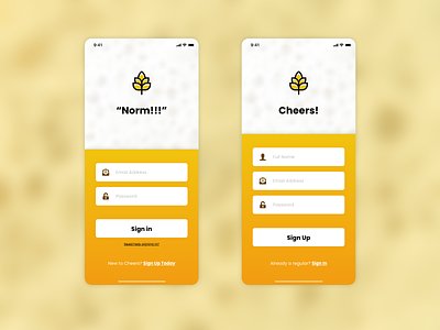 Beer App Sign In - Adobe XD DCC Day 01 app beer challenge concept creative daily daily creative challenge dailyui day 01 day1 design icon ios mobile sign in social network typography ui ux vector