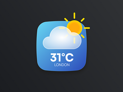 Weather Widget - UI Design android app branding design figma glass effect icon illustration ios product ui user expereince user interface ux vector weather web widget