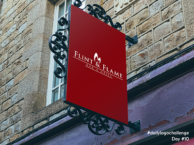 Flame & Flint - #dailylogochallenge - Day 10 10 brand classic dailylogochallenge fire flame logo restaurant sign signage stylish