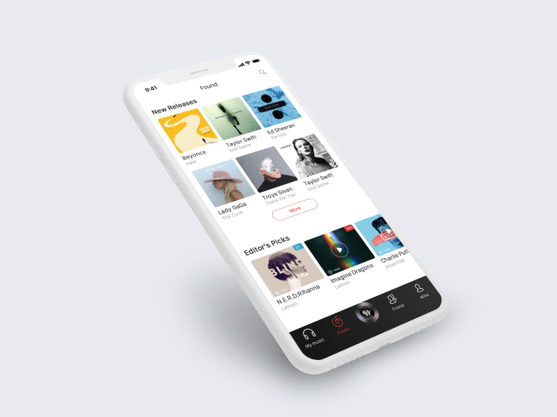 A Music Player-Part2 ae animation，mobile axure concept ps ui