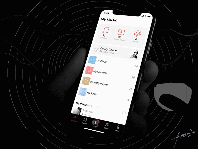 Netease Music Redesign-Animation ae animation appdesign app，ui priciple sketch