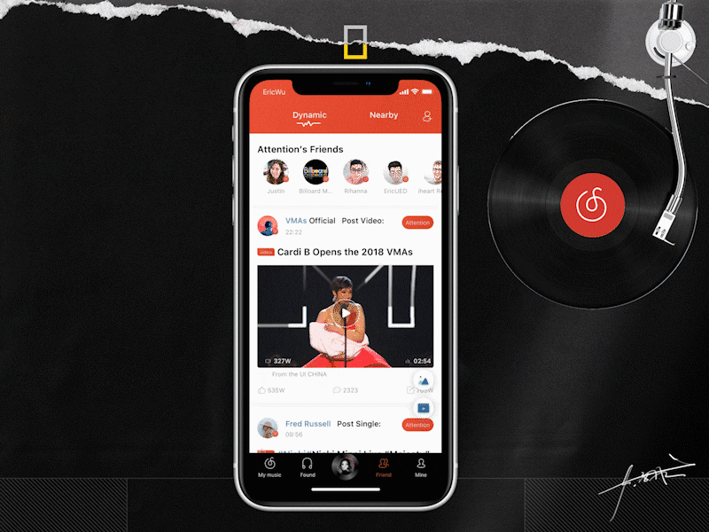 Netease Music Animation ae animation appdesign app，ui concept design principle sketch