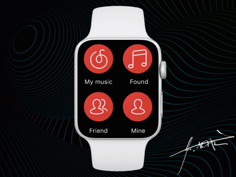 Apple Watch S4 Design For Netease Music ae animation appdesign concept iwatch principle sketch