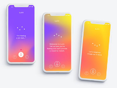 Lumi App colourful gradient minimal ui wellness