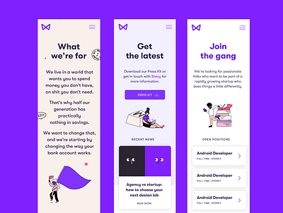 Wildcard website branding design fintech illustration mobile website design