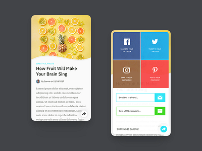 Todays #dailyui - #010 - Social Sharing apps design icon material design social ui user interface ux web