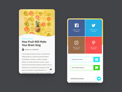 Todays #dailyui - #010 - Social Sharing