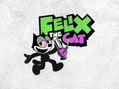Felix The Cat With Bong!!! ill illustration