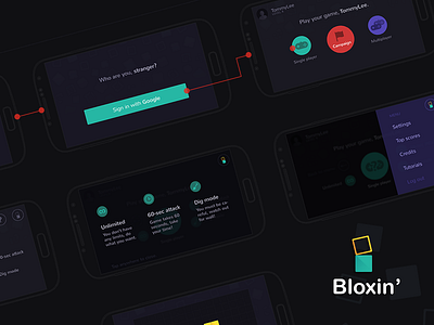 Bloxin' Game - User flow android app blocks design flow game logo mobile play tetris ui user