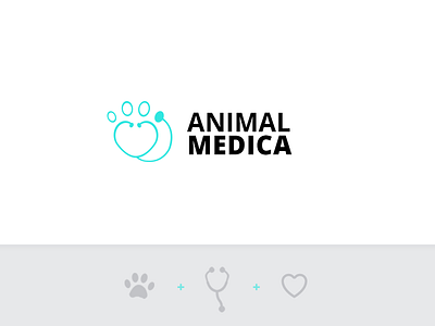 Animal Medica - logo concept animal branding doctor dog logo medical pet stethoscope track vet